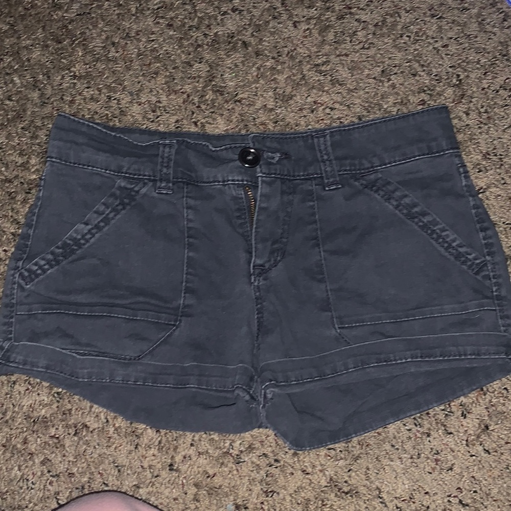 black jean shorts